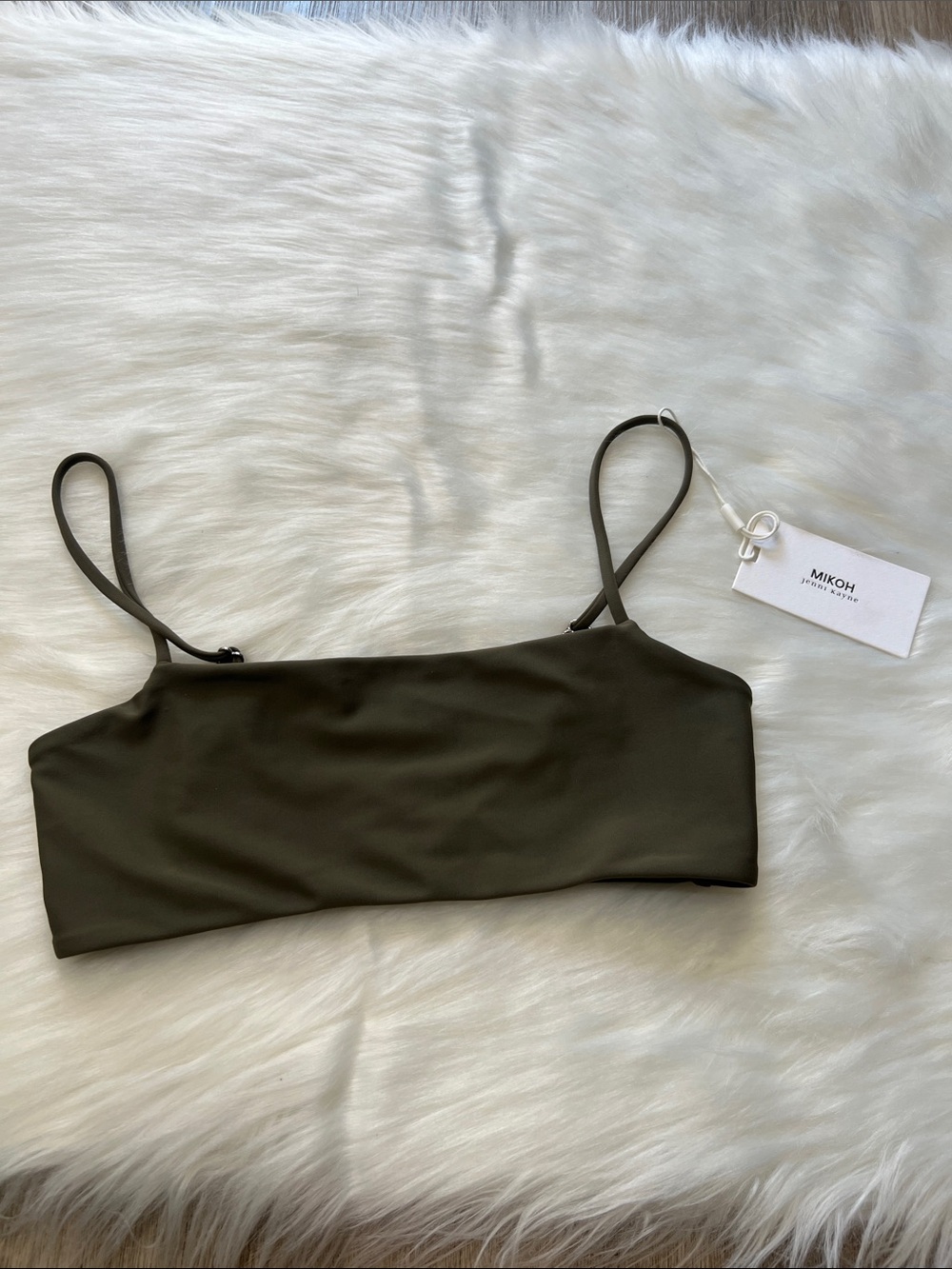 Mikoh x Jenni Kayne Kumu Bikini Top Olive Green size S